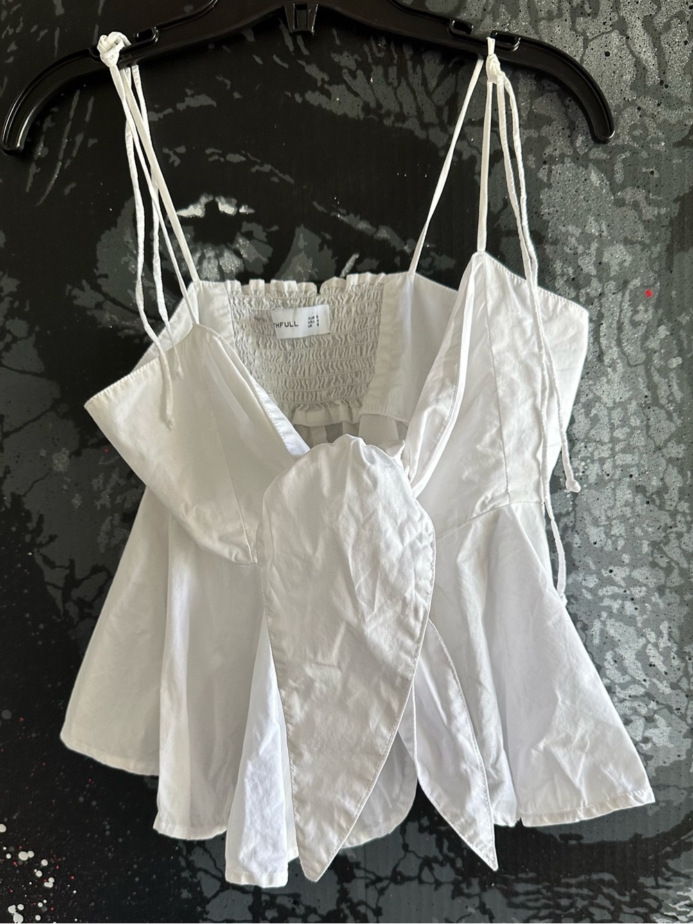 FAITHFULL THE BRAND WHITE TIE FRONT CAMISOLE TOP